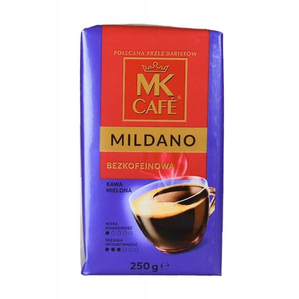 MK Cafe Mildano Bezkofeinowa 250 g kawa palona mielona