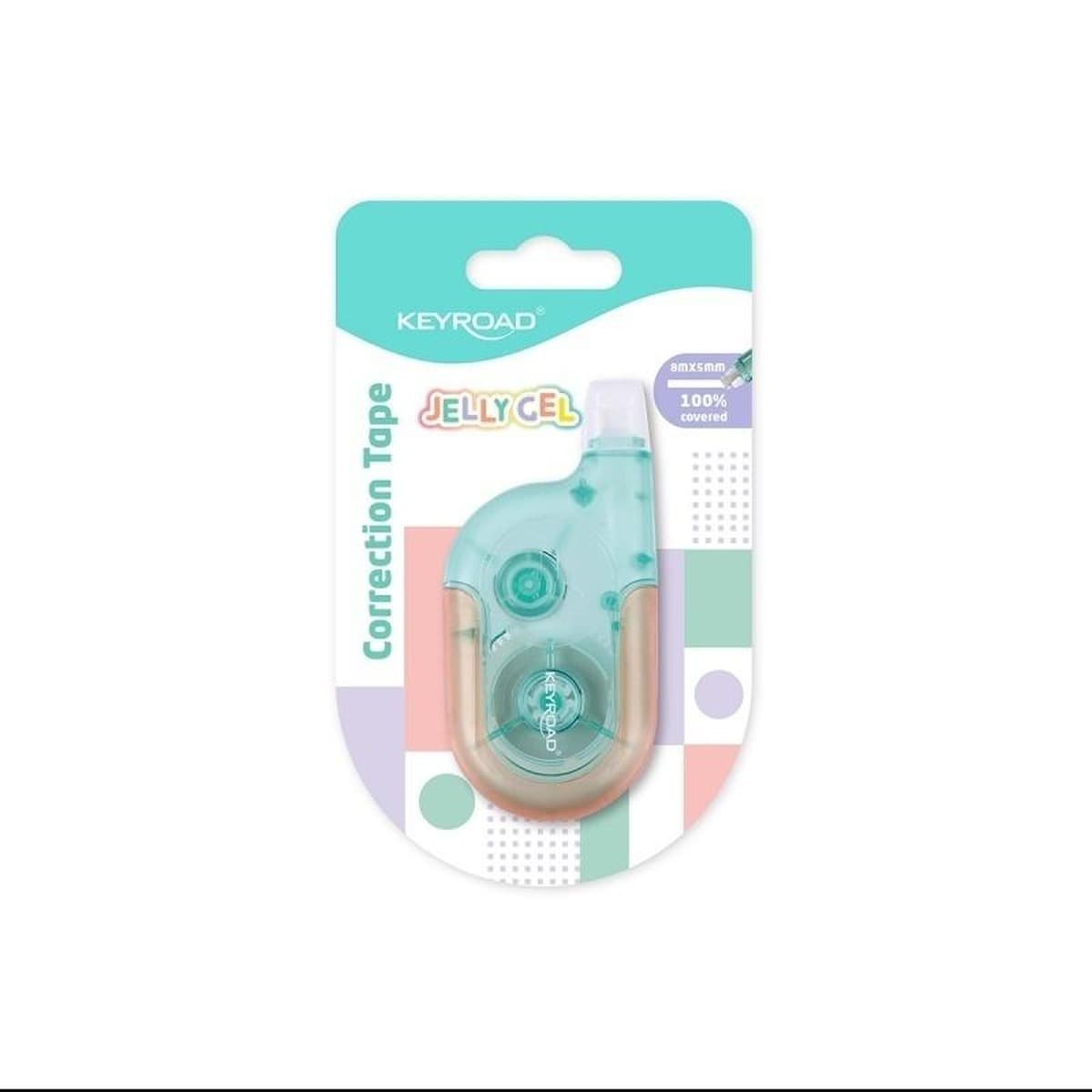 Keyroad Korektor w taśmie Jelly Gel 5 mm x 8 m mix kolorów
