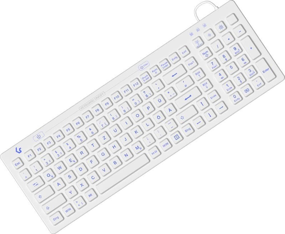 KeySonic KSK-6031INEL-Wh (DE) Klawiatura Przemysłowa USB QWERTZ Niemiecki Biały