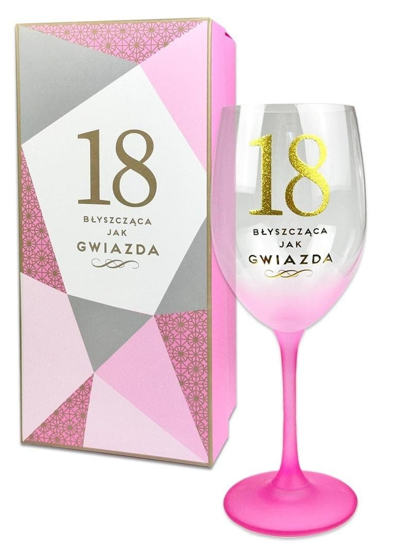 Kieliszek Pastelove 18 urodziny w pudełku