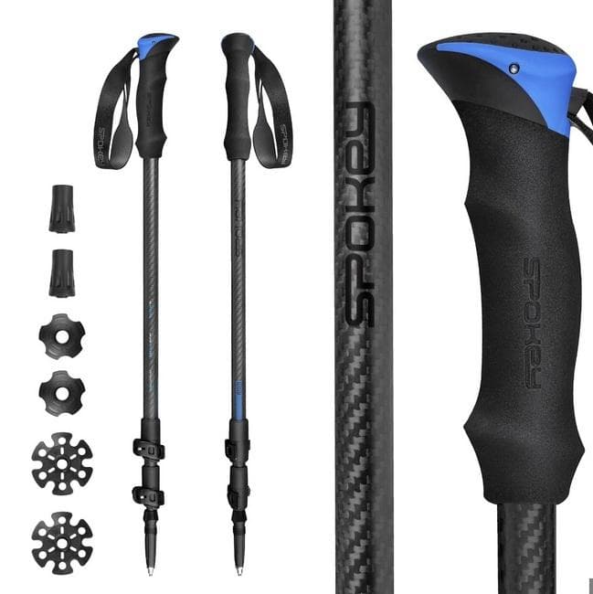 Kije trekkingowe z włókna węglowego 105-135 cm 3-segmentowe