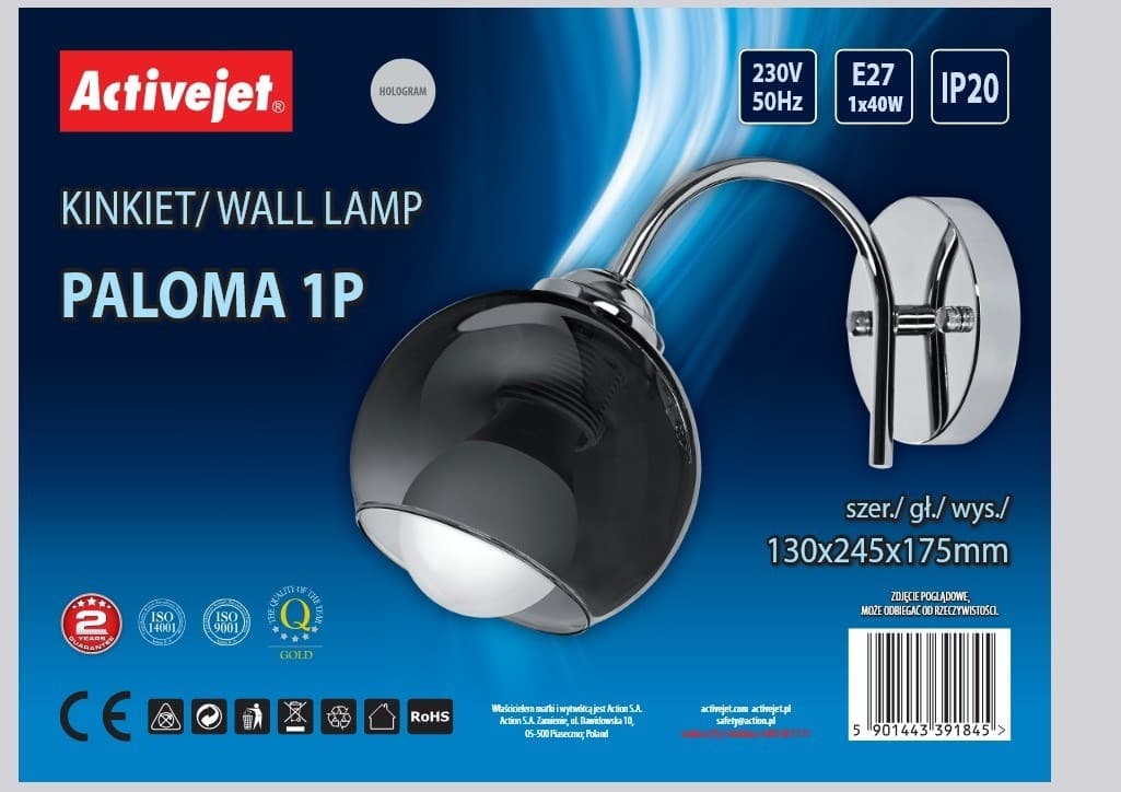 Activejet Kinkiet Paloma pojedynczy E27 40W