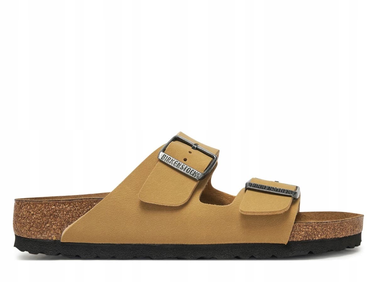 Klapki damskie Birkenstock Arizona Birko-Flor Nubuk - latte cream, rozmiar 39
