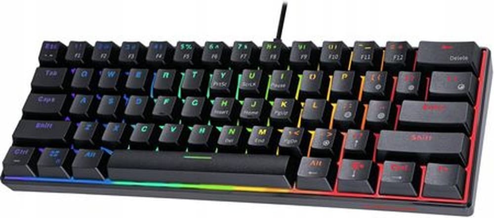 Klawiatura gamingowa Deltaco PK75 USB, RGB, czarna