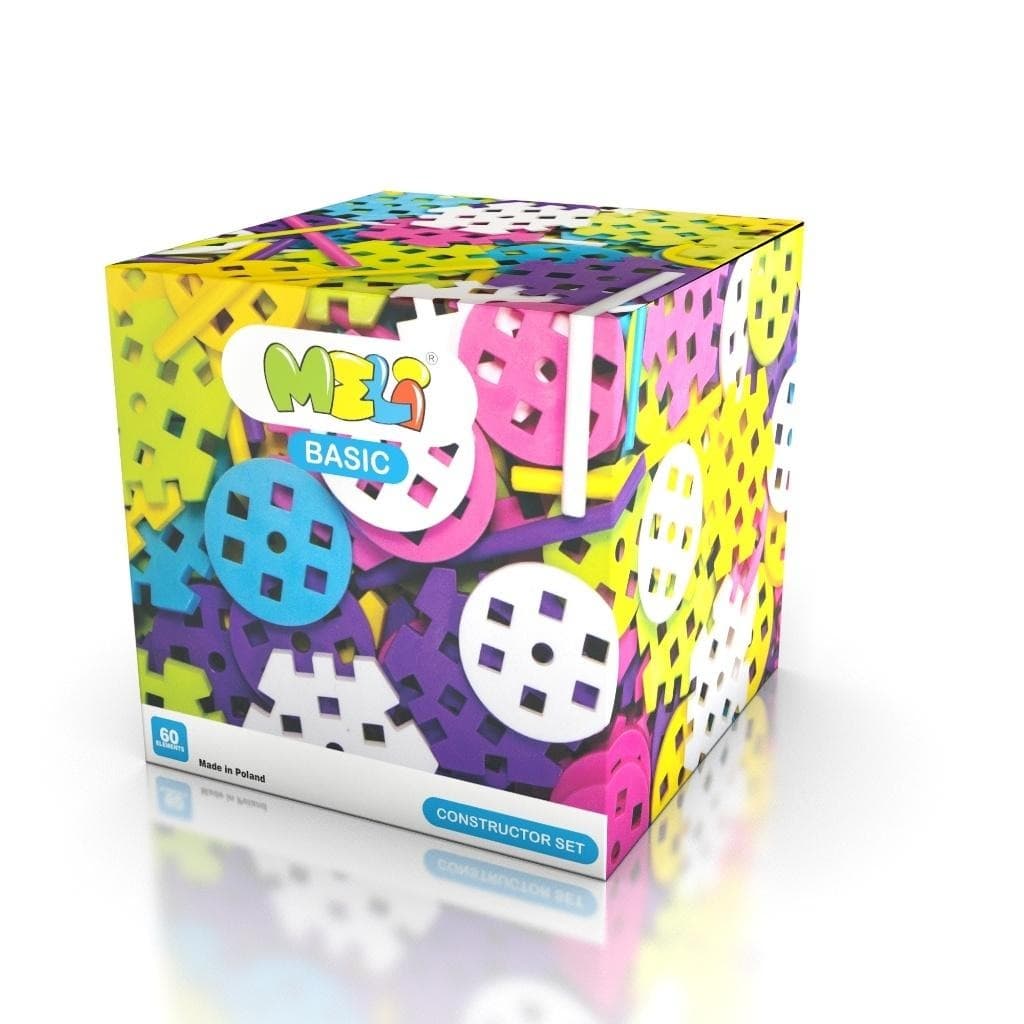 Klocki konstrukcyjne Meli Basic Constructor Pink 60 elementów