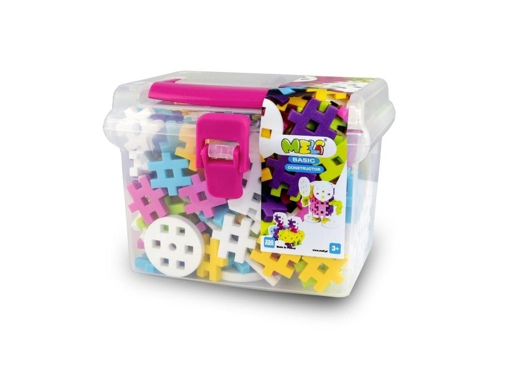 Klocki konstrukcyjne Meli Basic Constructor Pink Travel Box 250 elementów