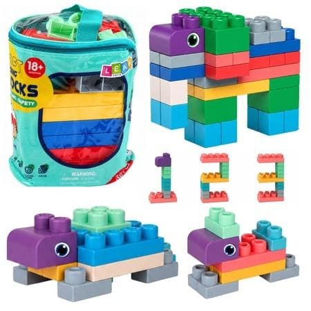 Klocki konstrukcyjne sensoryczne miękkie 30 elementów Leantoys
