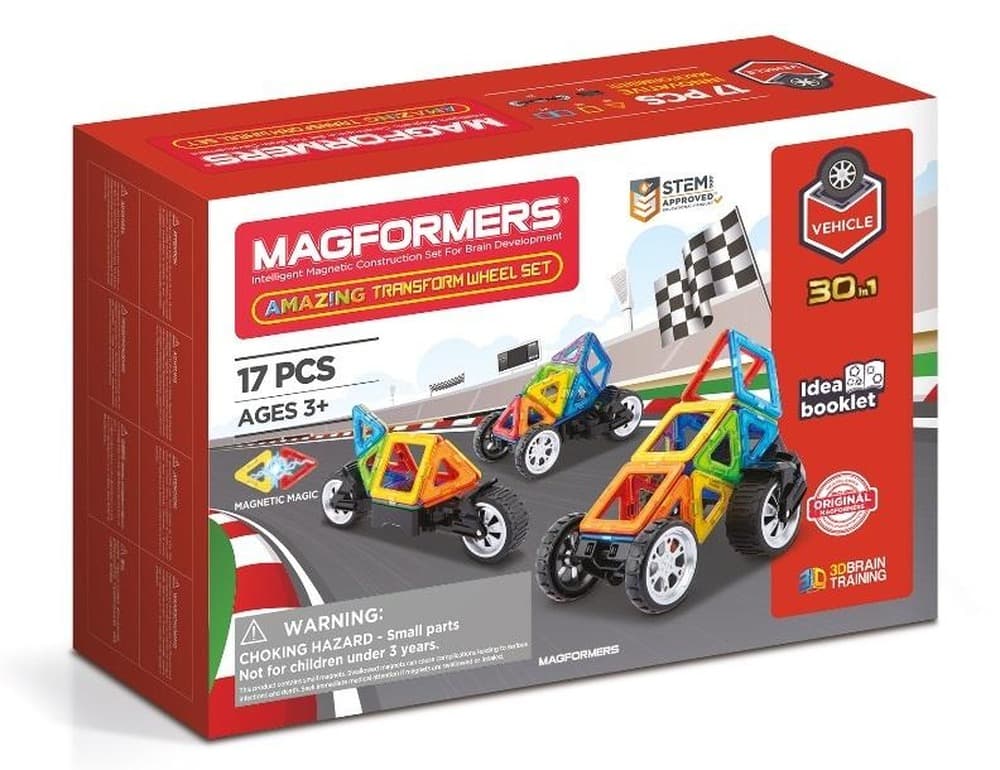 Klocki magnetyczne Magformers Amazing Transform Wheel 17 elementów