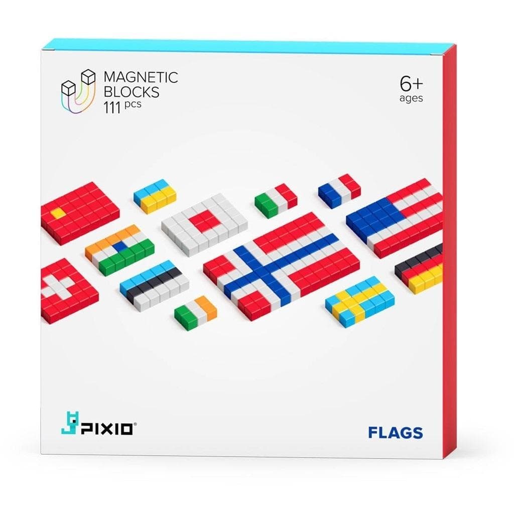 Klocki magnetyczne Pixio 111 elementów Flags