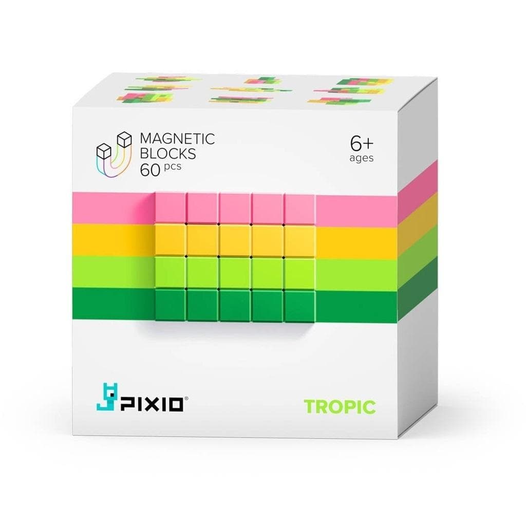 Klocki magnetyczne Pixio 60 elementów zestaw Tropic