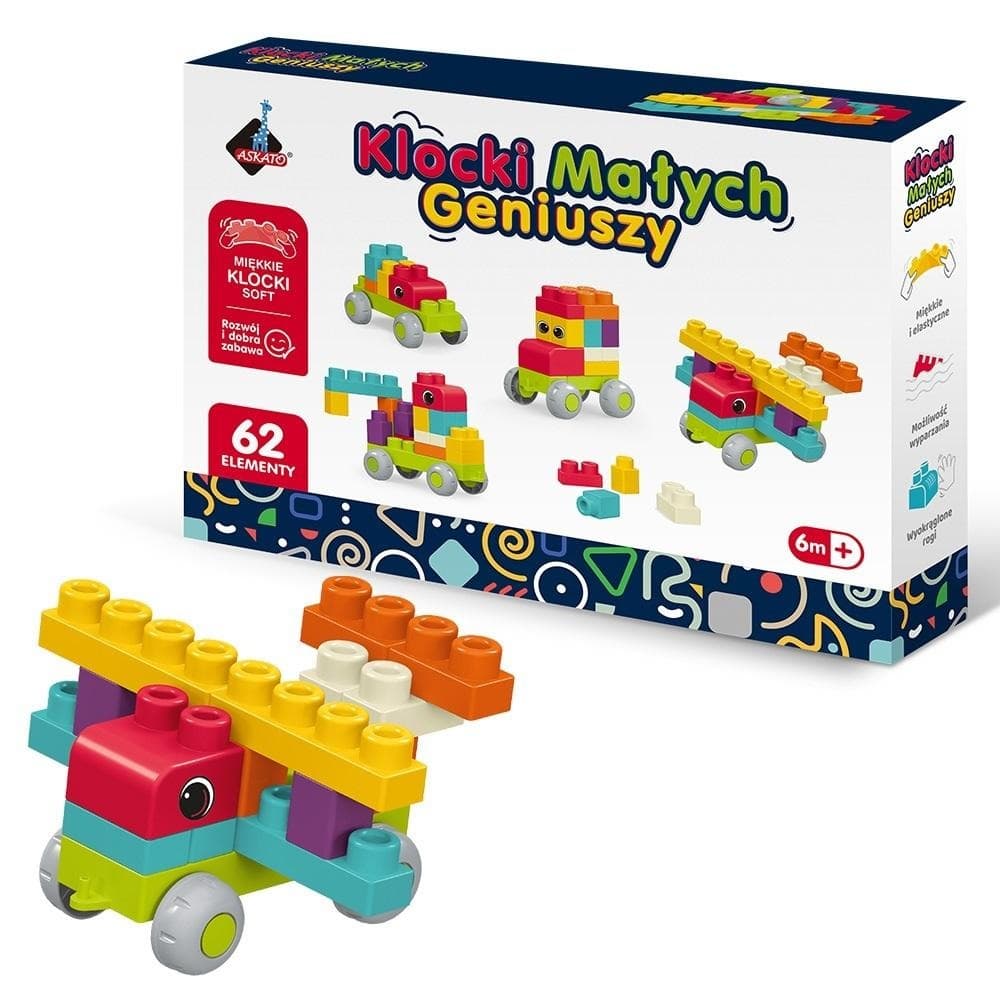 Klocki Soft Małych Geniuszy 62 elementy