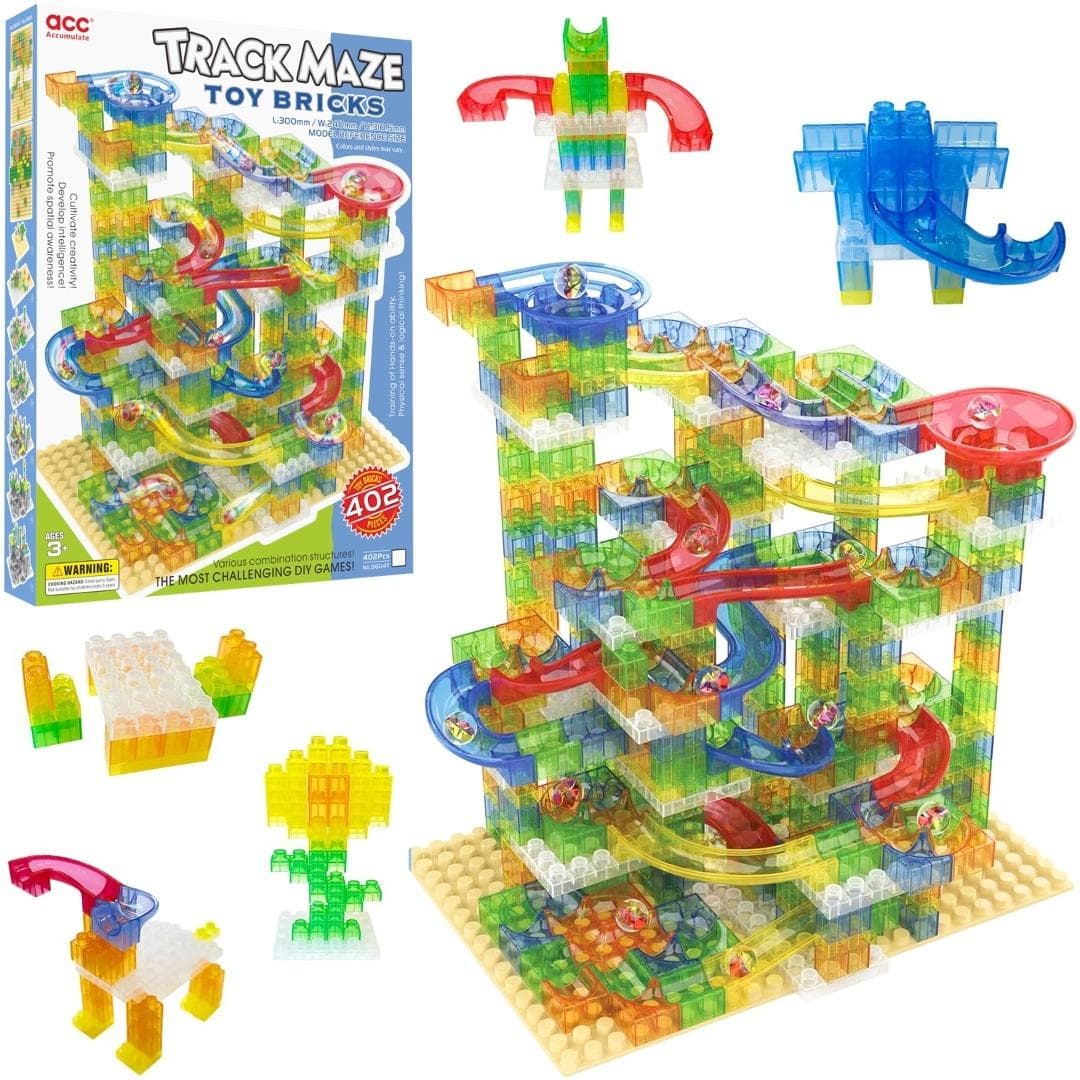 Klocki transparentne tor 402 elementy Trifox