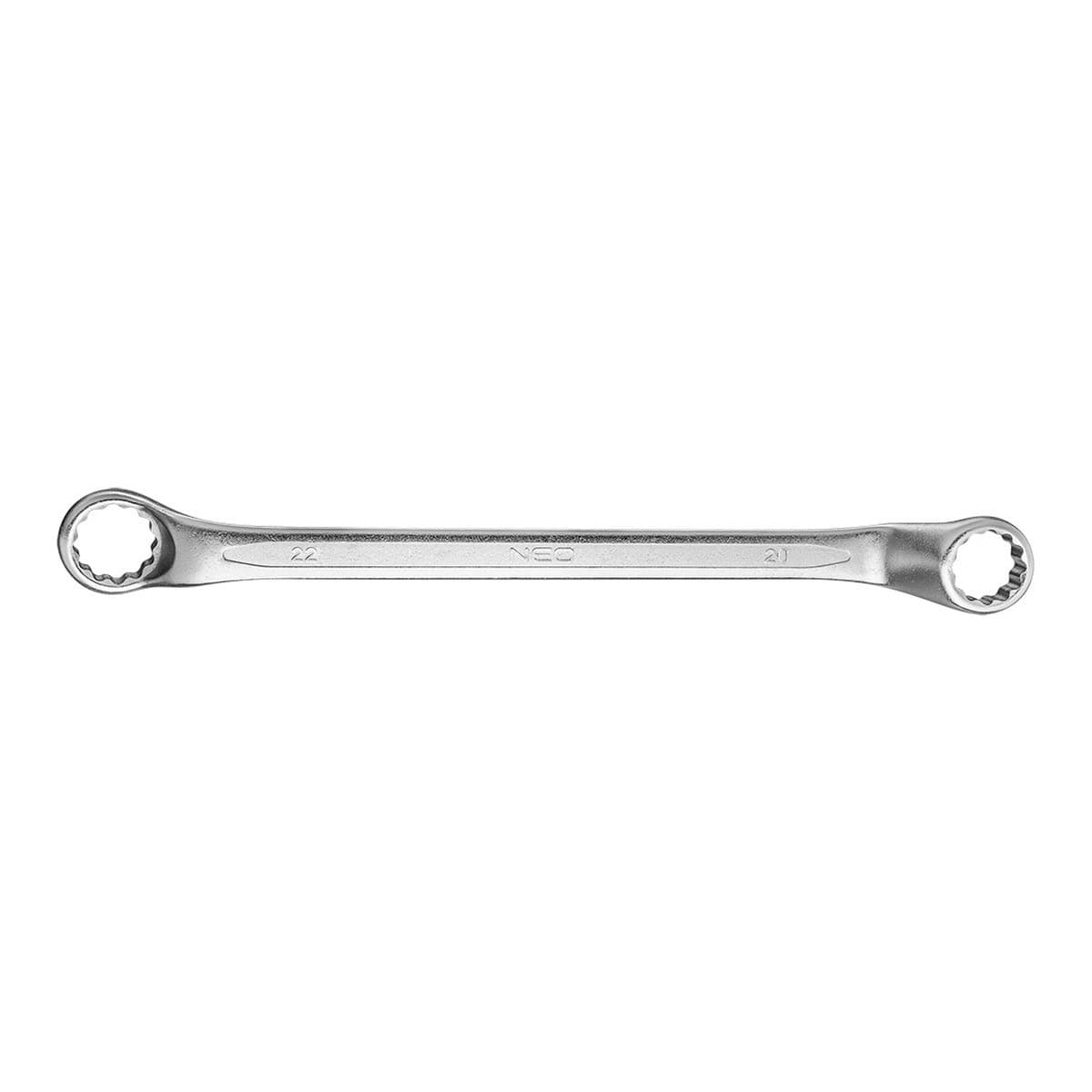 Klucz oczkowy odgięty NEO 20 x 22 mm stal chromowo-wanadowa