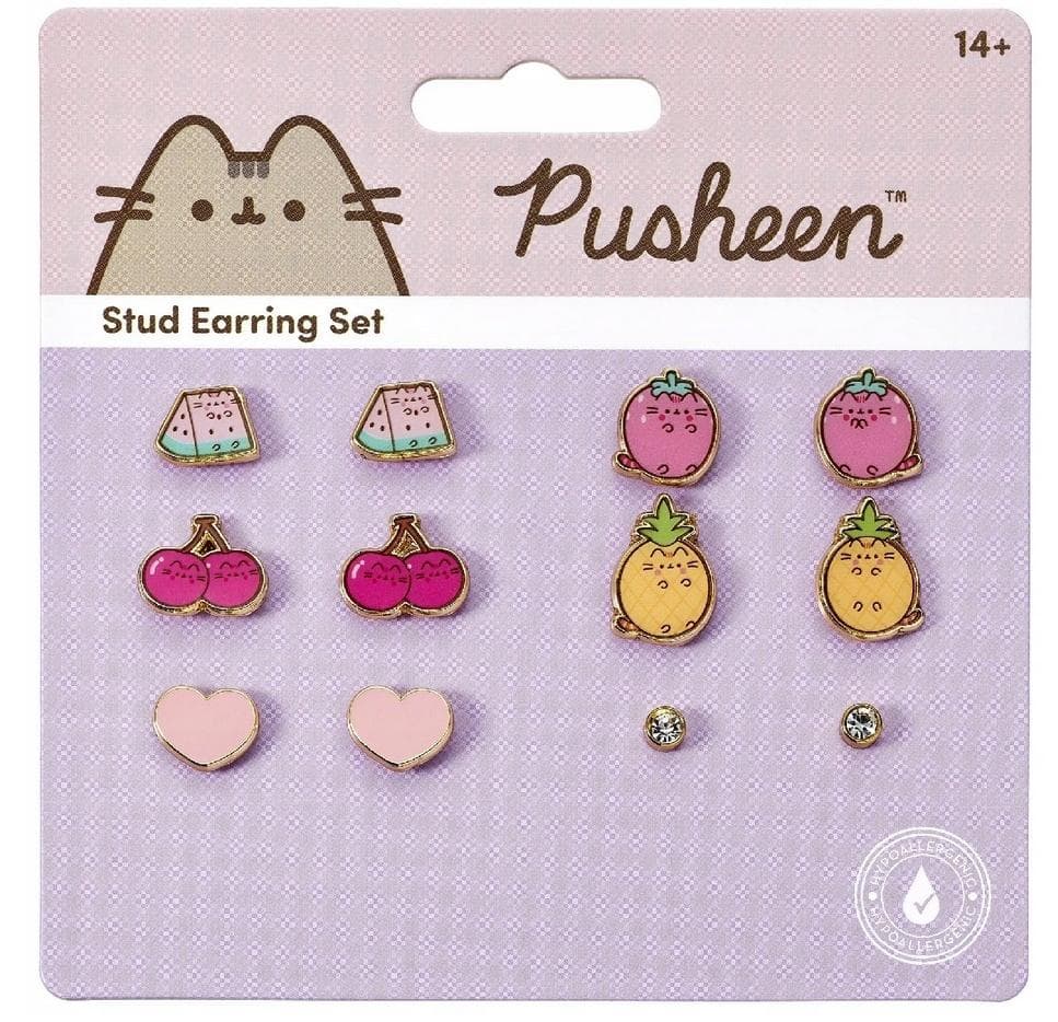 Pusheen Kolczyki Owocowe Zestaw 6 par