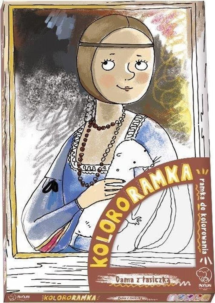 Kolororamka Dama z Łasiczką do kolorowania