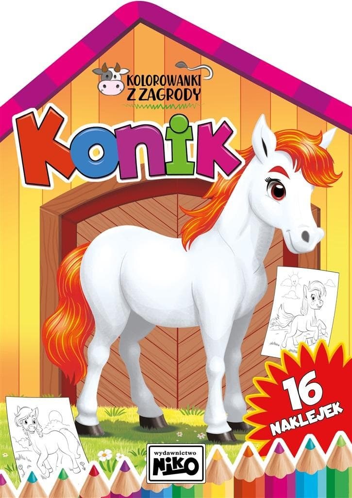 Kolorowanka dla dzieci Konik z zagrody 16 stron