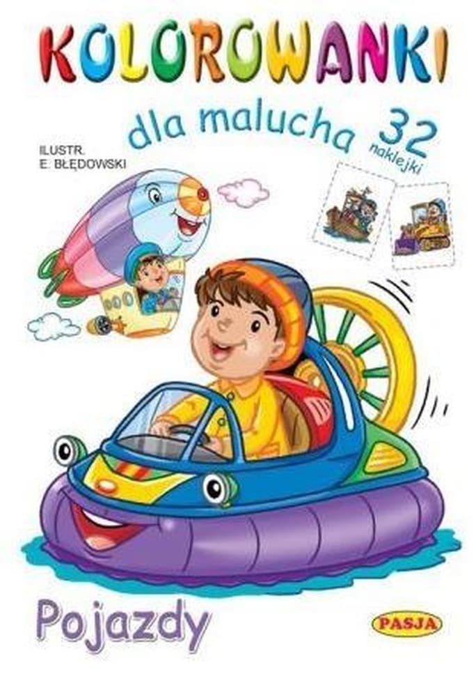 Kolorowanka dla dzieci z naklejkami Pojazdy