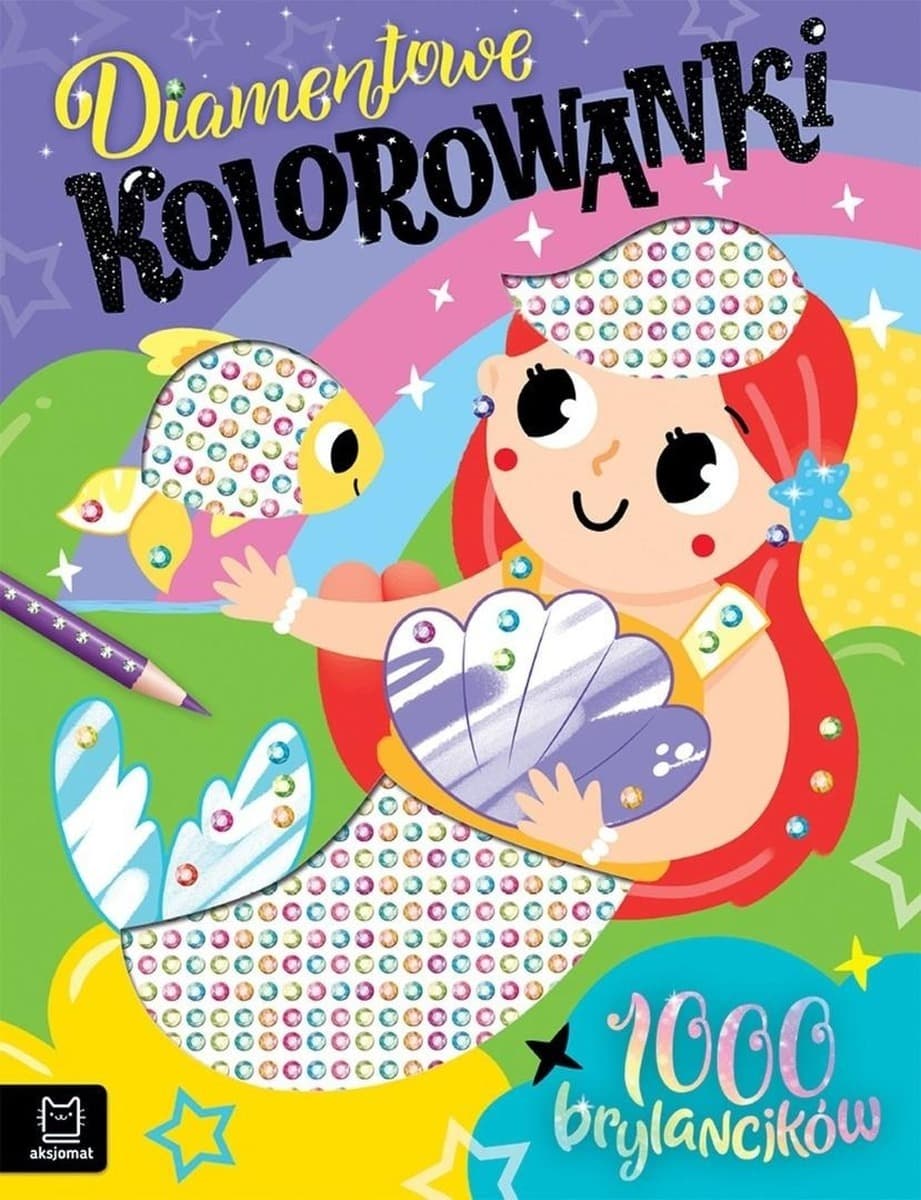 Kolorowanka dla dziewczynek Diamentowe z syrenką i brylancikami