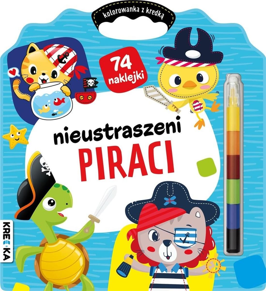Kolorowanka Nieustraszeni Piraci dla dzieci z kredką segmentową