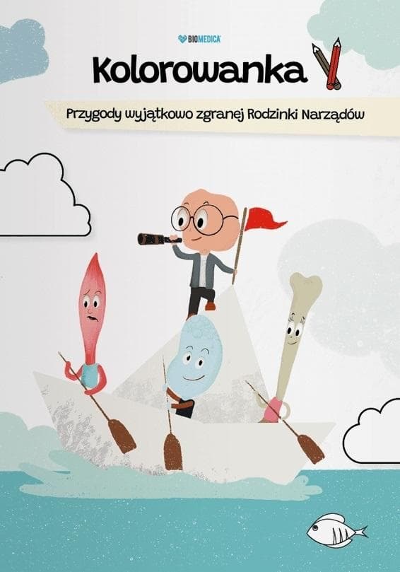 Kolorowanka edukacyjna Przygody zgraną Rodzinką Narządów