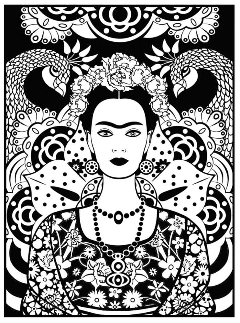 Kolorowanka welwetowa Frida Kahlo 47x35 cm z 12 flamastrami Colorvelvet