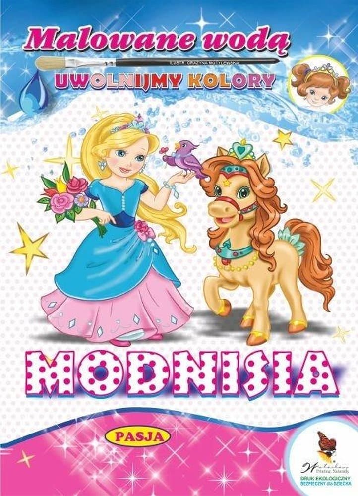 Kolorowanka wodna dla dzieci Modnisia