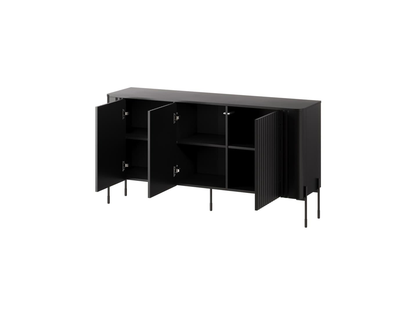 Komoda czarna matowa VERA 150 x 40 x 80 cm