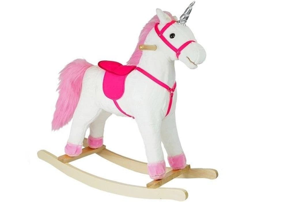 Koń na biegunach Jednorożec biały 74 cm