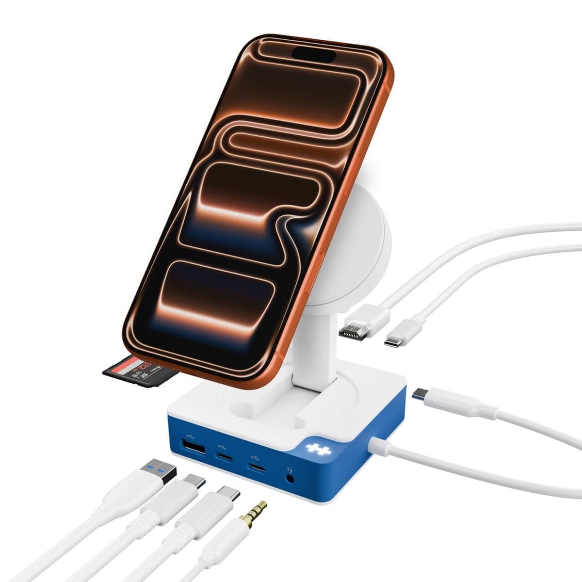 Koncentrator USB-C HyperDrive Flex MagCharge 6w1 biało-niebieski