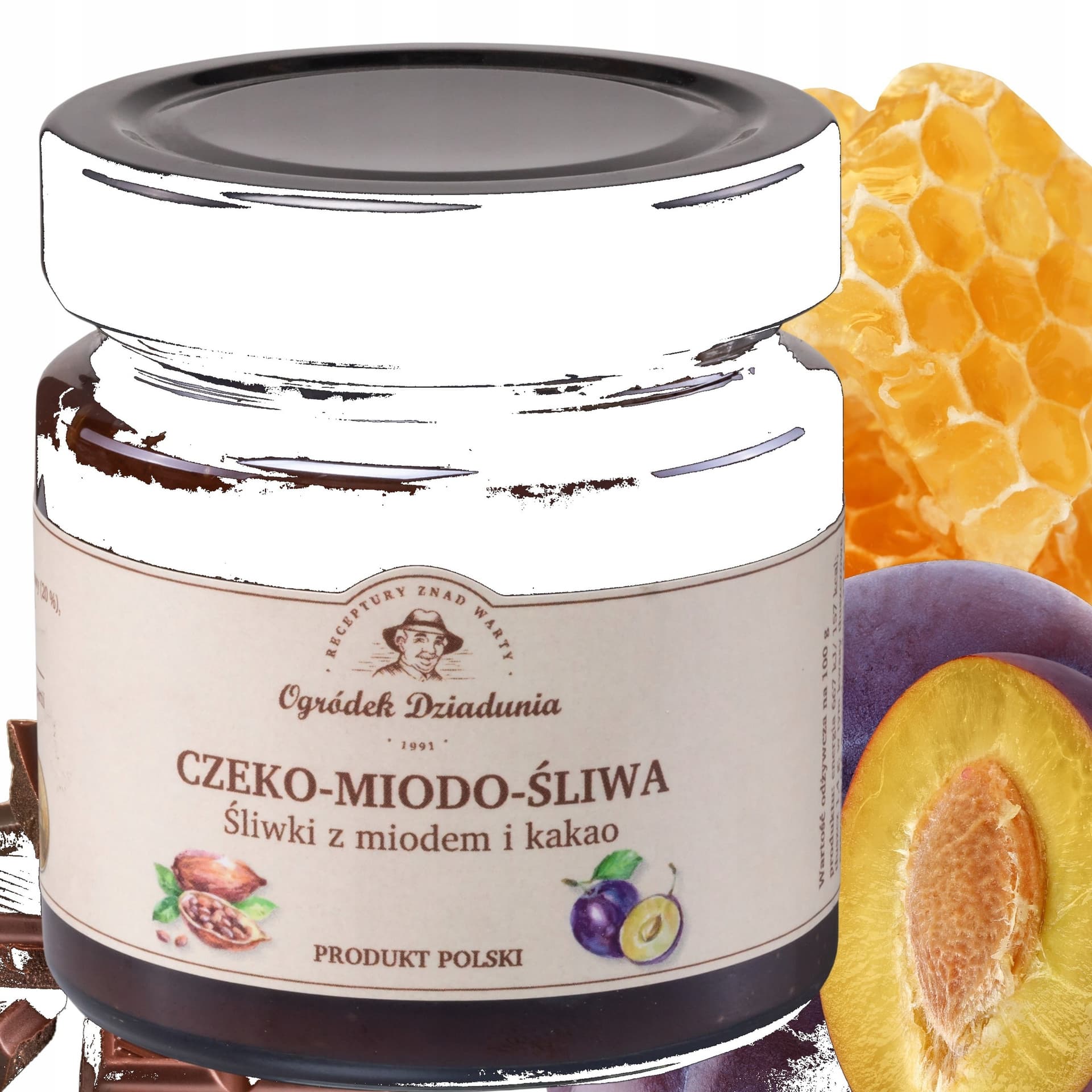 Konfitura ze śliwek, miodu i kakao - Czeko-miodo-śliwa 210g Ogródek Dziadunia