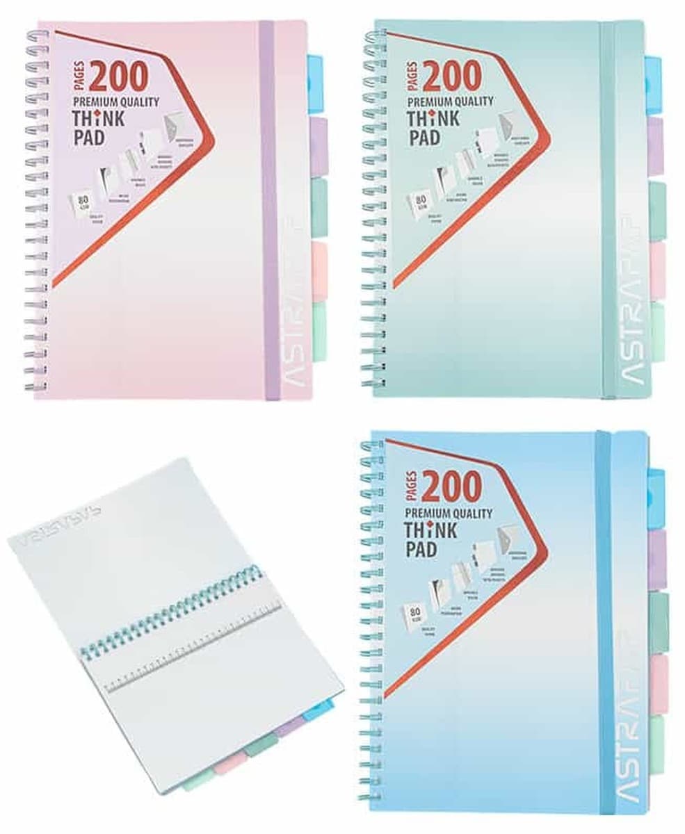 Kołozeszyt A4 w kratkę 100 kartek ombre pastelowy
