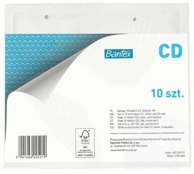 Koperta bąbelkowa CD Bantex 20x17,5 cm 10 sztuk