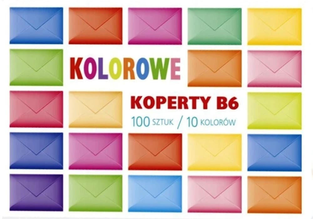 Koperty kolorowe KB6 176x125 100 szt. Ogólne zest. 382 Kolor - Mix, Unicolour