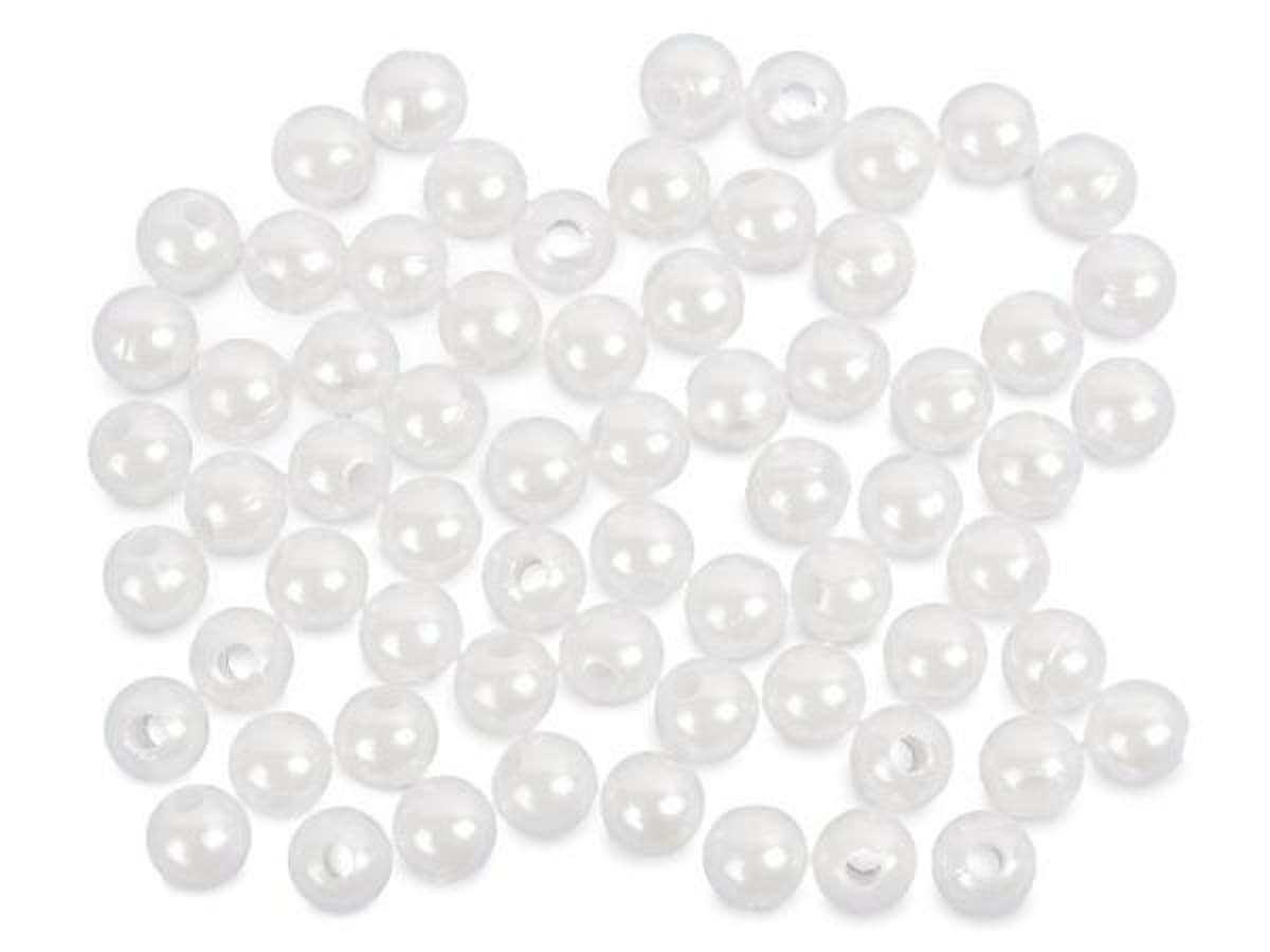 Koraliki białe 8 mm 40 g
