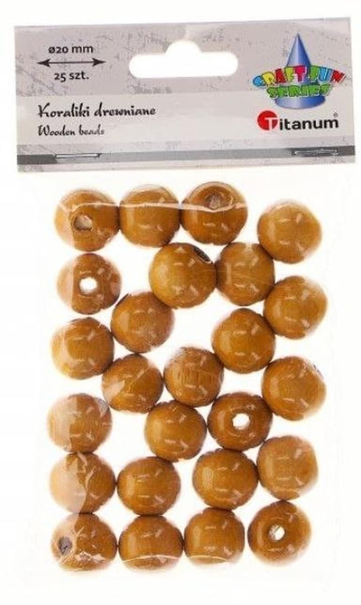 Koraliki drewniane brązowe okrągłe lakierowane 14 mm 50 sztuk