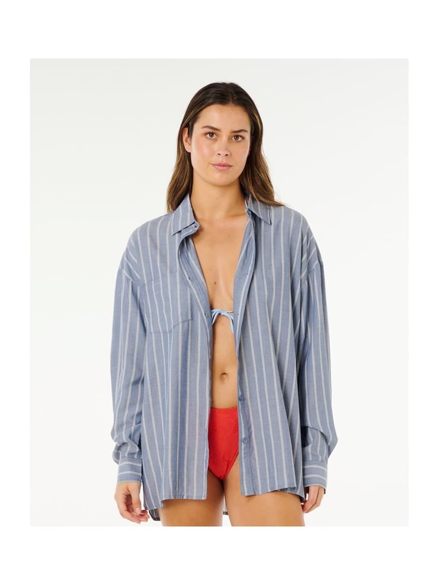 Koszula Damska Rip Curl Beach Days Pinstripe Niebieska