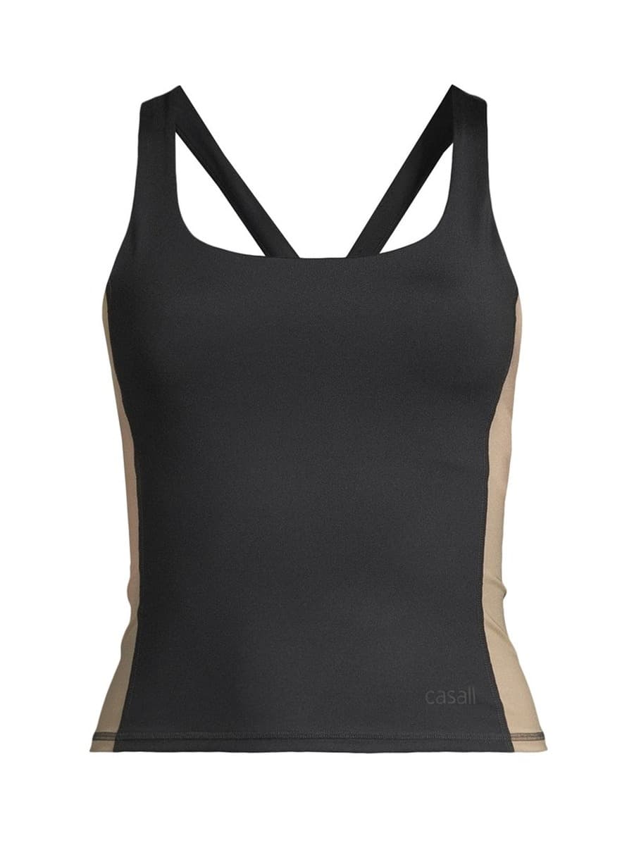 Koszulka damska CASALL Shaped Block Built in Bra Tank czarny L