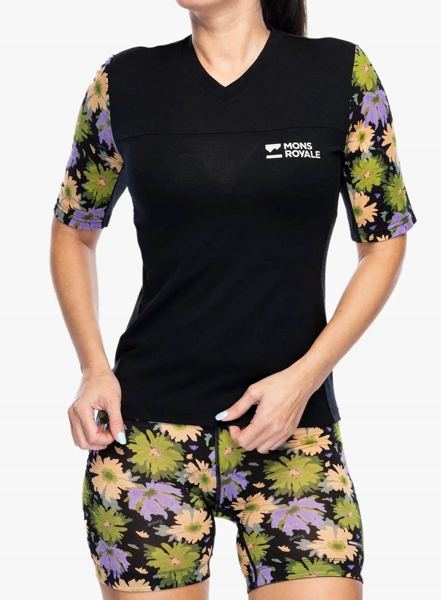 Koszulka rowerowa Mons Royale Diversion Merino Bike Jersey Short Sleeve - black, rozmiar L