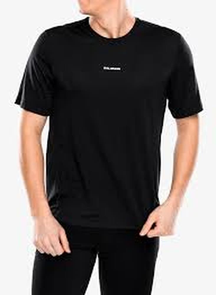 Koszulka szybkoschnąca Salomon Shakeout Core S/S Tee - deep black, rozmiar M