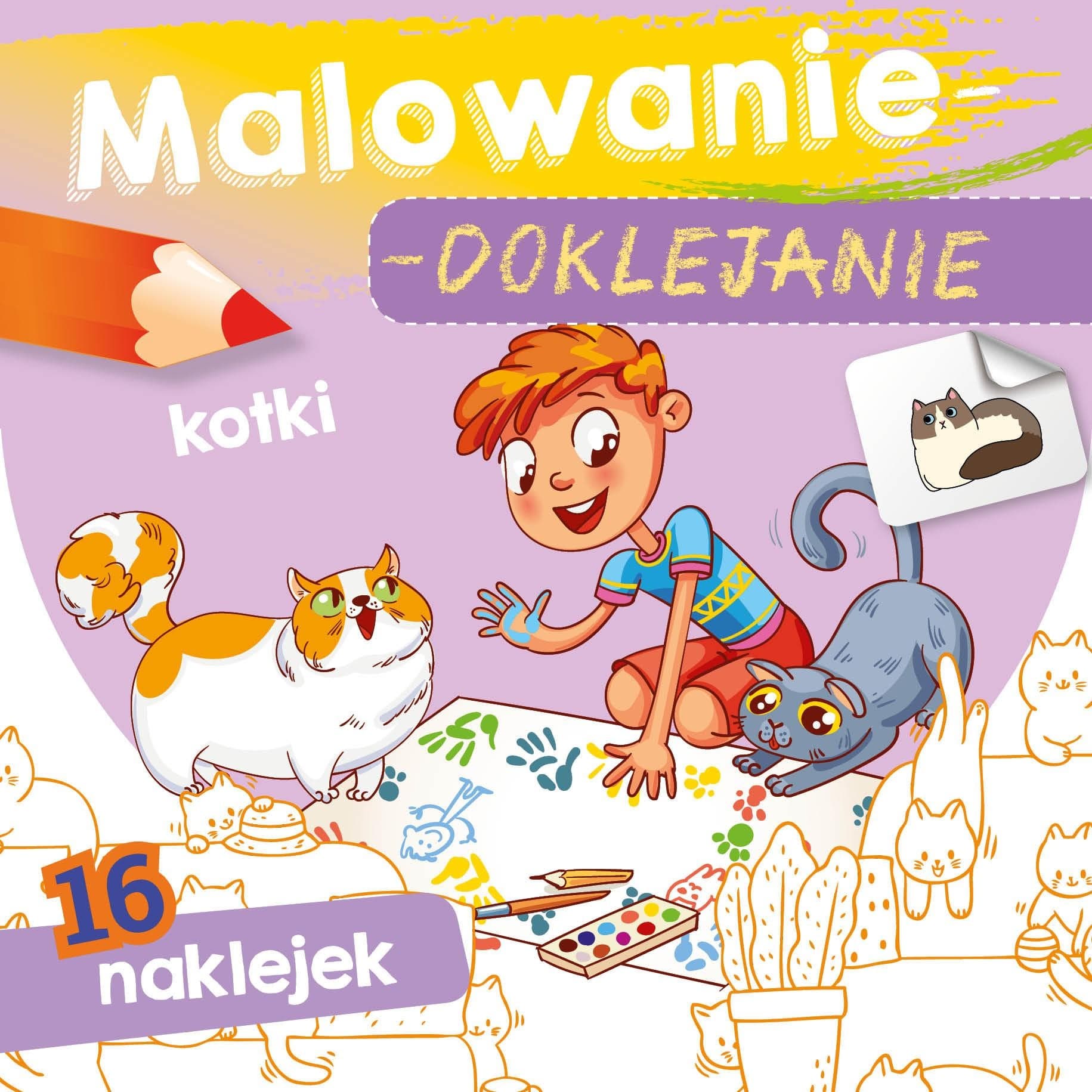 R- Kolorowanka dla dzieci Kotki Malowanie-doklejanie