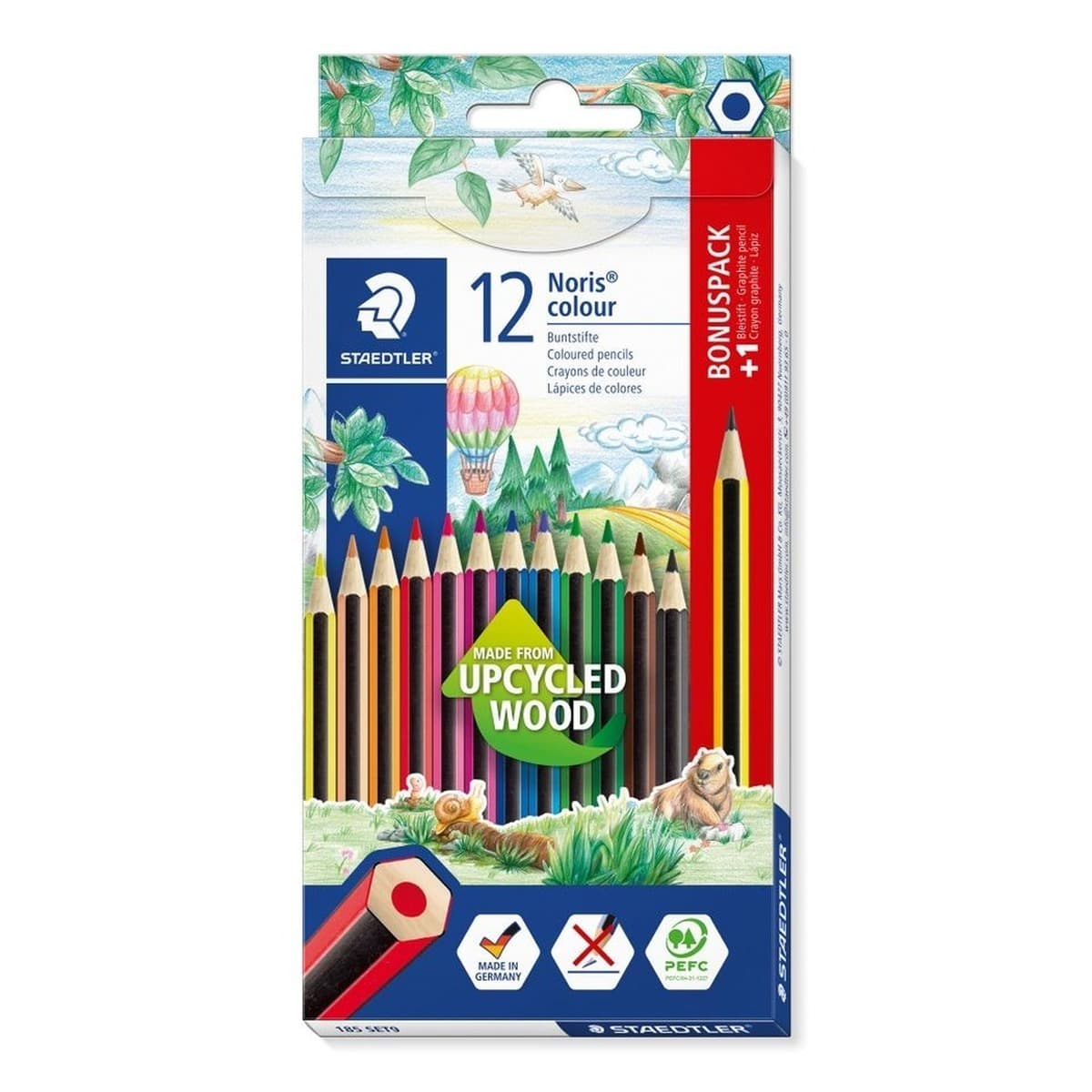 Kredki 12 kolorów Noris + ołówek HB Staedtler