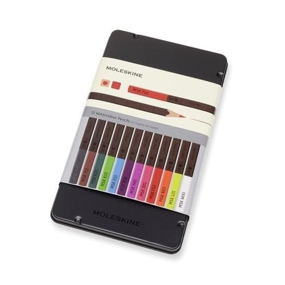 Kredki akwarelowe w metalowym pudełku Moleskine 12 kolorów