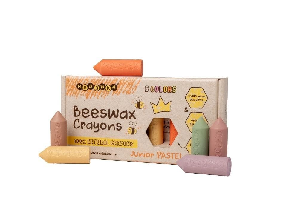 Kredki Medenka z Wosku Pszczelego Junior Pastel 6 Kolorów
