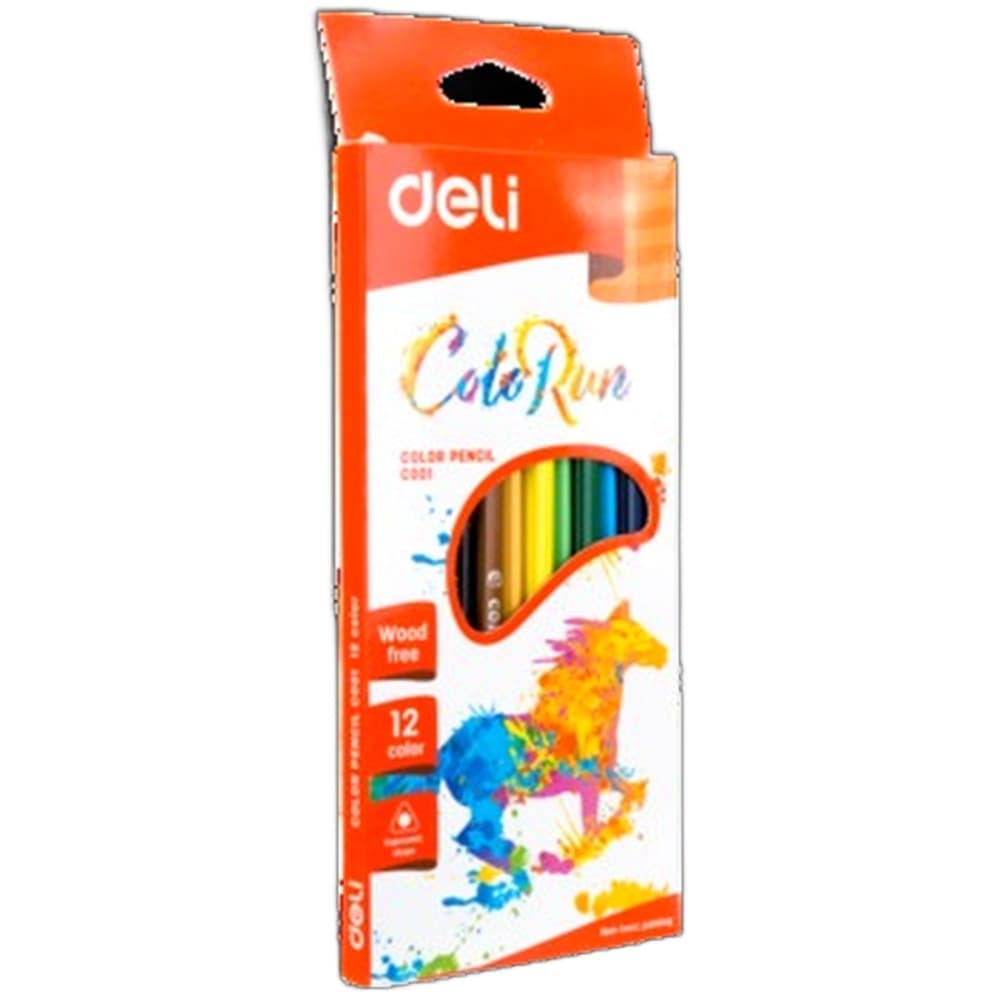Kredki ołówkowe 12 kolorów Deli Colorun