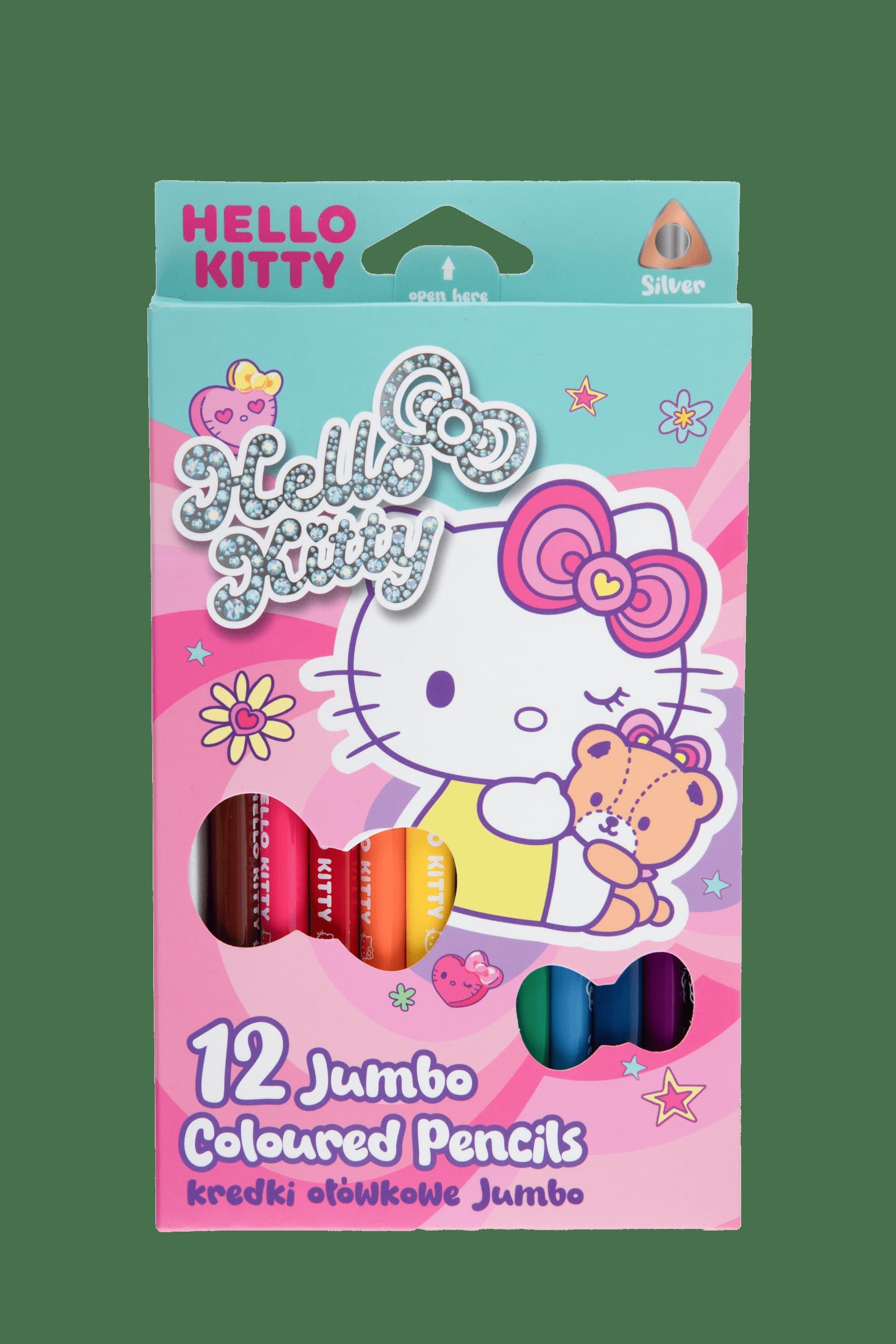 Kredki ołówkowe trójkątne Jumbo Hello Kitty 12 kolorów