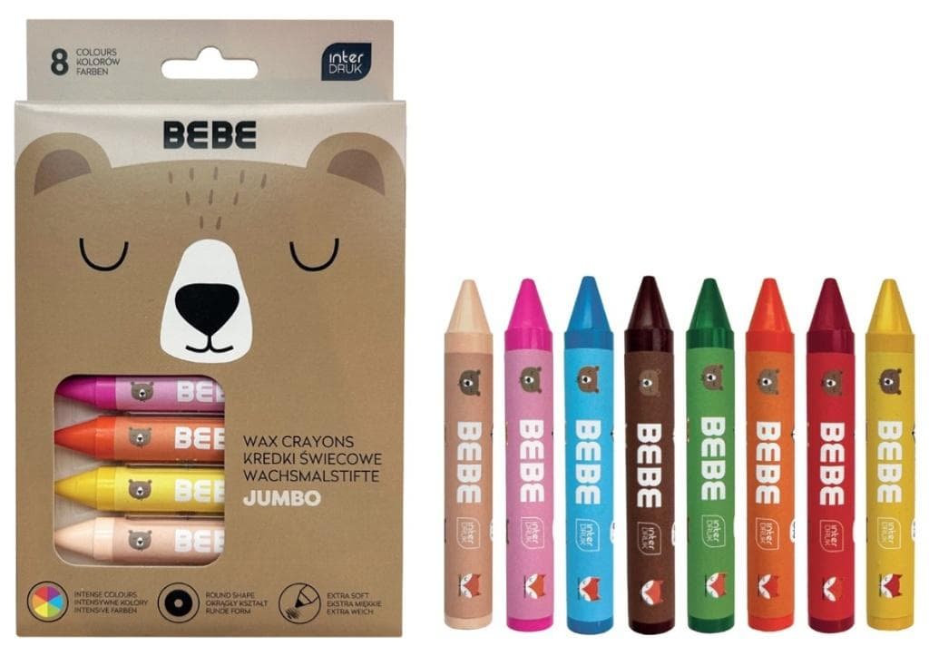 Kredki Świecowe Jumbo Bebe Friends, 8 Kolorów