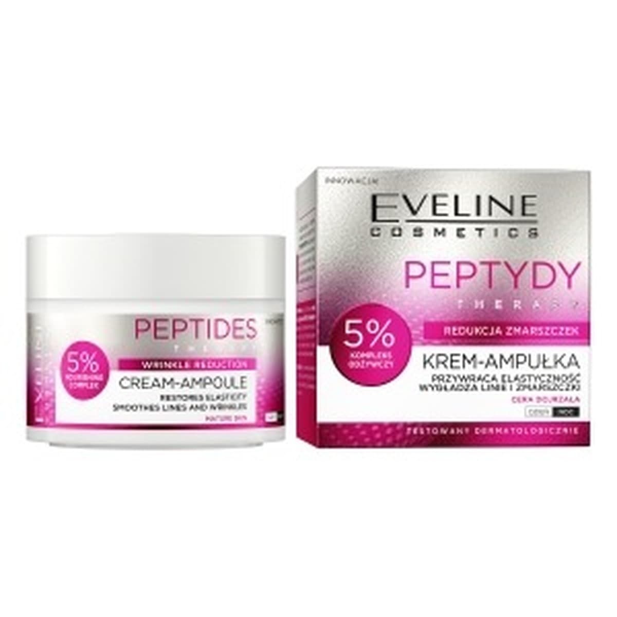 Krem-ampulka do twarzy Eveline Cosmetics z peptydami 50 ml redukcja zmarszczek skóra dojrzała