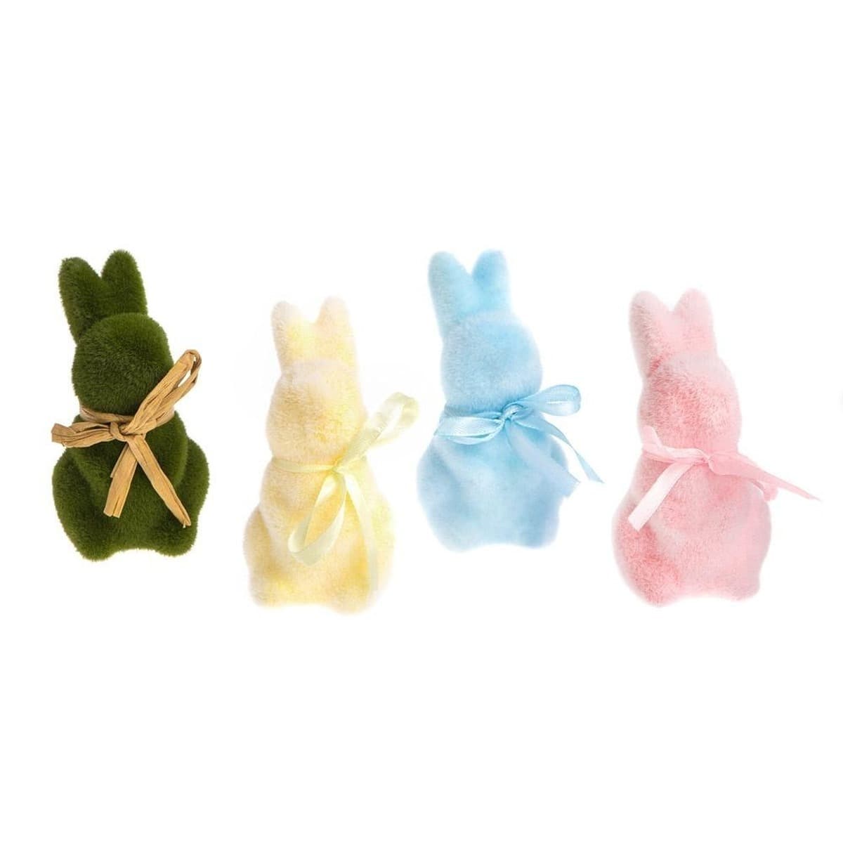 Króliki flokowane Pastelowe 10,5cm 4szt.