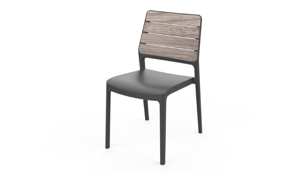 Krzesło ogrodowe Keter Deco Porto ashwood grafit 53,3 x 46 x 81,8 cm