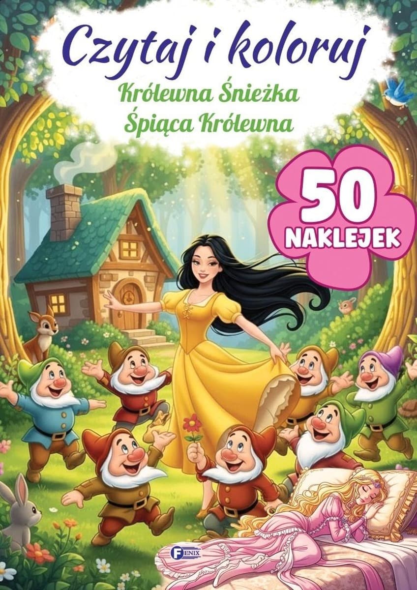 Książka do czytania i kolorowania Królewna Śnieżka / Śpiąca Królewna